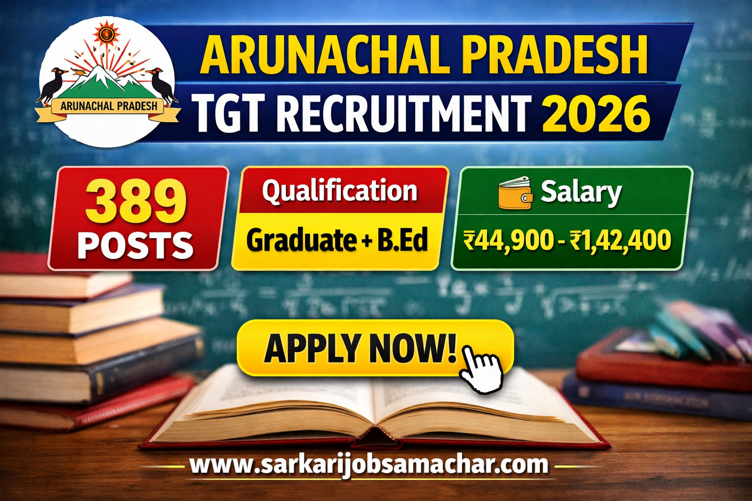 Arunachal Pradesh APPSC TGT Recruitment 2026 – Apply Online for 389 Trained Graduate Teacher (TGT) Posts